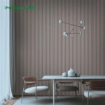 Acoustic Bèt kay bwa Slat Panel